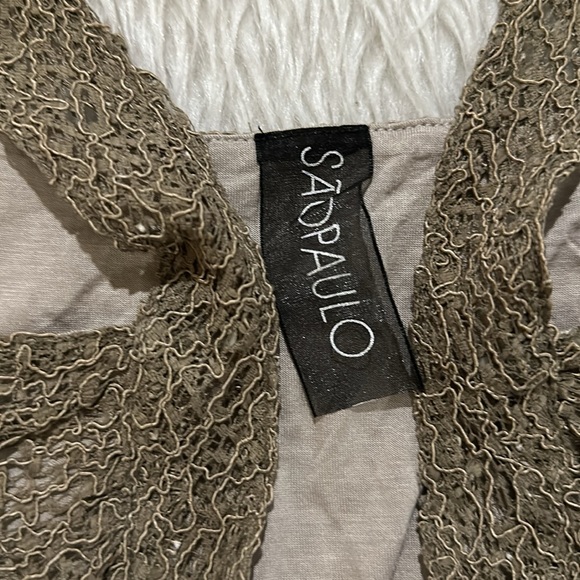 Brown stretchy lace tank top size 6 new with tag - Picture 7 of 10